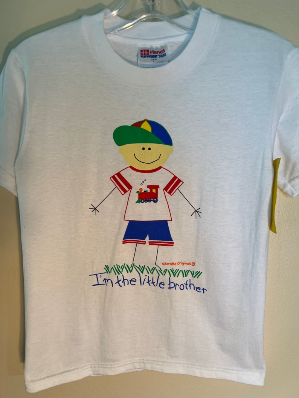 Hanes White Kids Tee with Colorful Little Brother Graphic